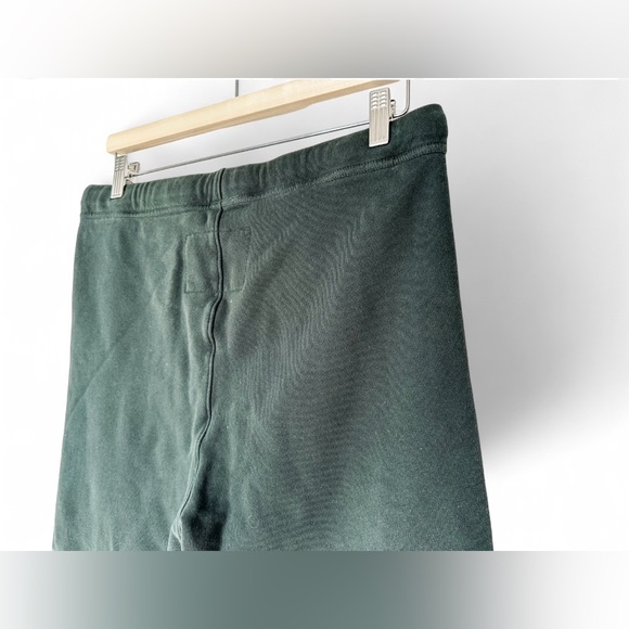 Frank & Eileen Catherine Crop Wide-Leg Cotton Sweatpants Dark Green - Medium - Picture 4 of 10